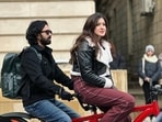 Vikrant Massey and Shanaya Kapoor in a still from the shoot of Aankhon Ki Gustaakhiyan.