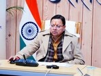 Chief Minister Pushkar Singh Dhami transfers social security pension payments to beneficiaries through a one-click digital system in Dehradun.