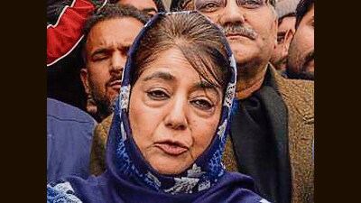 People’s Democratic Party president Mehbooba Mufti on Friday wrote to the union railway minister hailing him for keeping in abeyance the railway projects passing through Kashmir’s apple orchards. However, she urged the ministry for realignment of the projects along the barren land to develop a dedicated fruit corridor for the horticulture-dependent Kashmir valley. (PTI File) People’s Democratic Party president Mehbooba Mufti on Friday wrote to the union railway minister hailing him for keeping in abeyance the railway projects passing through Kashmir’s apple orchards. However, she urged the ministry for realignment of the projects along the barren land to develop a dedicated fruit corridor for the horticulture-dependent Kashmir valley. (PTI File)