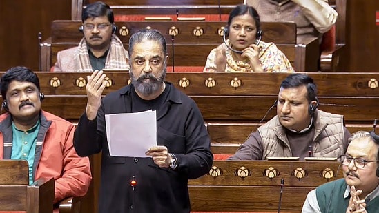 రాజ్యసభలో కమల్ హాసన్ (Sansad TV via PTI)