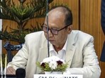 BJP legislator Yumnam Khemchand Singh during his swearing-in as Manipur chief minister in Imphal on February 4, 2026. (PTI)