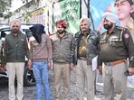 The accused in police custody. (HT Photo) The accused in police custody. (HT Photo)