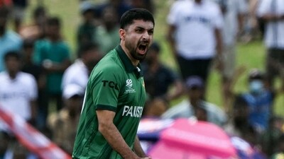 Abrar Ahmed was the game changer in the middle overs phase as he returned with two wickets, including the key scalp of Colin Ackermann. (AFP) Abrar Ahmed was the game changer in the middle overs phase as he returned with two wickets, including the key scalp of Colin Ackermann. (AFP)