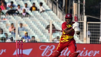 Initially, West Indies posted 182/5 in 20 overs. (Hindustan Times) Initially, West Indies posted 182/5 in 20 overs. (Hindustan Times)