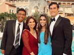 (From right) US Congressman Brandon Gill with his wife Danielle and his parents-in-law, who are of Indian origin.