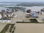 A drone view of a flooded area, after heavy rainfall raised water levels in the region, in Ksar El Kebir, Morocco, in this screengrab from a handout video obtained on February 6, 2026.