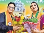 Mumbai, India - Feb. 7, 2026: Mahayuti's nomination for Mumbai mayor-Ritu Tavde from BJP and for Mumbai deputy mayor- Sanjay Shankar Ghadi for 1.25years from Shinde Sena is cooperator from Magathane at BMC head office in Mumbai, India, on Saturday, February 7, 2026. (Photo by Anshuman Poyrekar/Hindustan Times) (Anshuman Poyrekar/HT Photo)