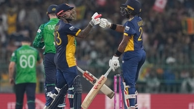 Kamindu Mendis and Kusal Mendis ensured that Sri Lanka got past the 160 mark. They posted 163/6 at the end of their 20 overs. (AP) Kamindu Mendis and Kusal Mendis ensured that Sri Lanka got past the 160 mark. They posted 163/6 at the end of their 20 overs. (AP)