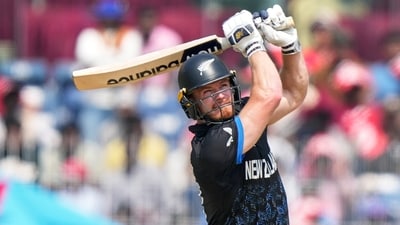 Glenn Phillips supported New Zealand opener Tim Seifert in the partnership and scored 42 runs off 25 balls in Chennai. (AP) Glenn Phillips supported New Zealand opener Tim Seifert in the partnership and scored 42 runs off 25 balls in Chennai. (AP)