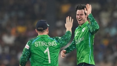 George Dockrell picked up two quick wickets to change the momentum in Ireland's favour. (AP) George Dockrell picked up two quick wickets to change the momentum in Ireland's favour. (AP)