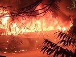 After the fire was brought under control, firefighters and police found Sharma’s completely charred body inside the bus. (PTI)