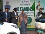 CM Rekha Gupta along with environment minister Manjinder Singh Sirsa during the Vayu Rakshak launch. (Sanchit Khanna/HT Photo) CM Rekha Gupta along with environment minister Manjinder Singh Sirsa during the Vayu Rakshak launch. (Sanchit Khanna/HT Photo)