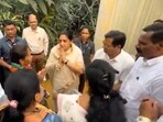 Newly elected corporators met at the party office earlier in the day to discuss the leadership issue.  (VIDEO GRAB)