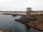 Pune, India - June 13, 2018:Bhama Askhed Dam near Khed in Pune, India, on Wednesday, June 13, 2018. (Photo by Rahul Raut/HT PHOTO)