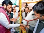 Saini said that under the Mukhyamantri Antyodaya Parivar Utthan Yojana, more than 35,000 livestock units have been established. (HT Photo)