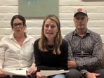 Savannah Guthrie, accompanied by her siblings Annie and Camron, speaks in a video message.