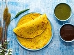 Moong dal chilla has a high protein content, making it ideal for breakfast. 