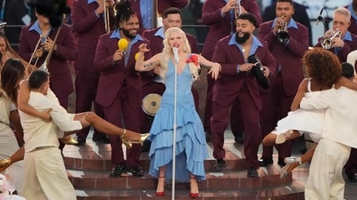 Lady Gaga performs onstage during the Super Bowl LX Halftime Show (Photo by Thearon W. Henderson / Getty Images via AFP) Lady Gaga performs onstage during the Super Bowl LX Halftime Show (Photo by Thearon W. Henderson / Getty Images via AFP)