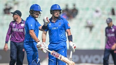 Brothers Harry Manenti and Benjamin Manenti rescued Italy's hopes after a poor start, putting together a partnership of 73 runs. Both looked in good touch, adding steel and power to the middle order. (AFP) Brothers Harry Manenti and Benjamin Manenti rescued Italy's hopes after a poor start, putting together a partnership of 73 runs. Both looked in good touch, adding steel and power to the middle order. (AFP)