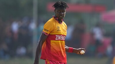 Blessing Muzarabani picked up three wickets in the opening spell and rocked the Oman batting line-up. (AP) Blessing Muzarabani picked up three wickets in the opening spell and rocked the Oman batting line-up. (AP)