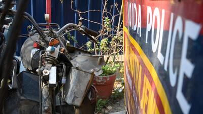The incident occurred  on Monday, around 9.50 am, when Gulam was riding his electric scooter for a delivery from a quick e-commerce store. An auto-rickshaw was approaching from the opposite side in C block of sector 62, when a Kia Sonet suddenly reversed from the service lane to the main road, said police.   (Sunil Ghosh/HT Photo)