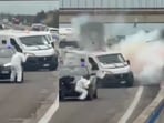 The officials said that despite the dramatic assault, the cash inside the van was not stolen.