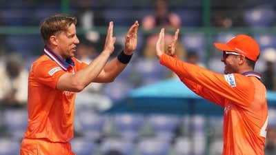 Initially, Namibia posted 156/8 in 20 overs. (AP) Initially, Namibia posted 156/8 in 20 overs. (AP)