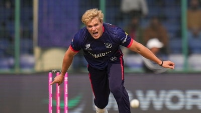For Namibia, Bernard Scholtz, Ruben Trumpelmann and Nicol Loftie-Eaton took a wicket each. (PTI) For Namibia, Bernard Scholtz, Ruben Trumpelmann and Nicol Loftie-Eaton took a wicket each. (PTI)
