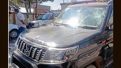The SUV used in the crime (HT PHOTO) The SUV used in the crime (HT PHOTO)