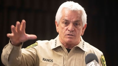 Pima County Sheriff Chris Nanos gives an update on the investigation after the disappearance of Nancy Guthrie, the 84-year-old mother of U.S. journalist and television host Savannah Guthrie, who went missing from her home in Tucson, Arizona, U.S. February 5, 2026.  REUTERS/Rebecca Noble (REUTERS)