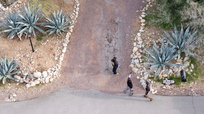 A drone view shows investigators searching the home of Nancy Guthrie, who went missing from her home in Tucson, U.S. February 6, 2026. REUTERS/Rebecca Noble (REUTERS)