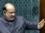 Lok Sabha Speaker Om Birla conducts the proceedings in Lok Sabha during the Budget Session, in New Delhi.
