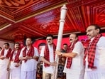 Tamil Nadu CM and DMK chief MK Stalin during a training conference for polling station agents ahead of the state Assembly elections, at Thiruvidanthai in Tamil Nadu. (@arivalayam) Tamil Nadu CM and DMK chief MK Stalin during a training conference for polling station agents ahead of the state Assembly elections, at Thiruvidanthai in Tamil Nadu. (@arivalayam)