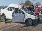 Three youths were killed in a road accident near Goraya on Jalandhar-Ludhiana national highway on Tuesday.
