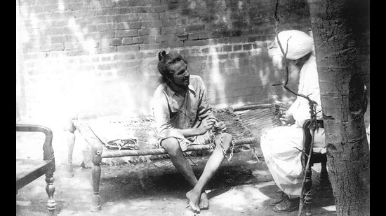 Bhagat Singh in jail in 1927. Personalities from India’s struggle for freedom appear in Inquilab by Khwaja Ahmad Abbas (Punjab State Archives)