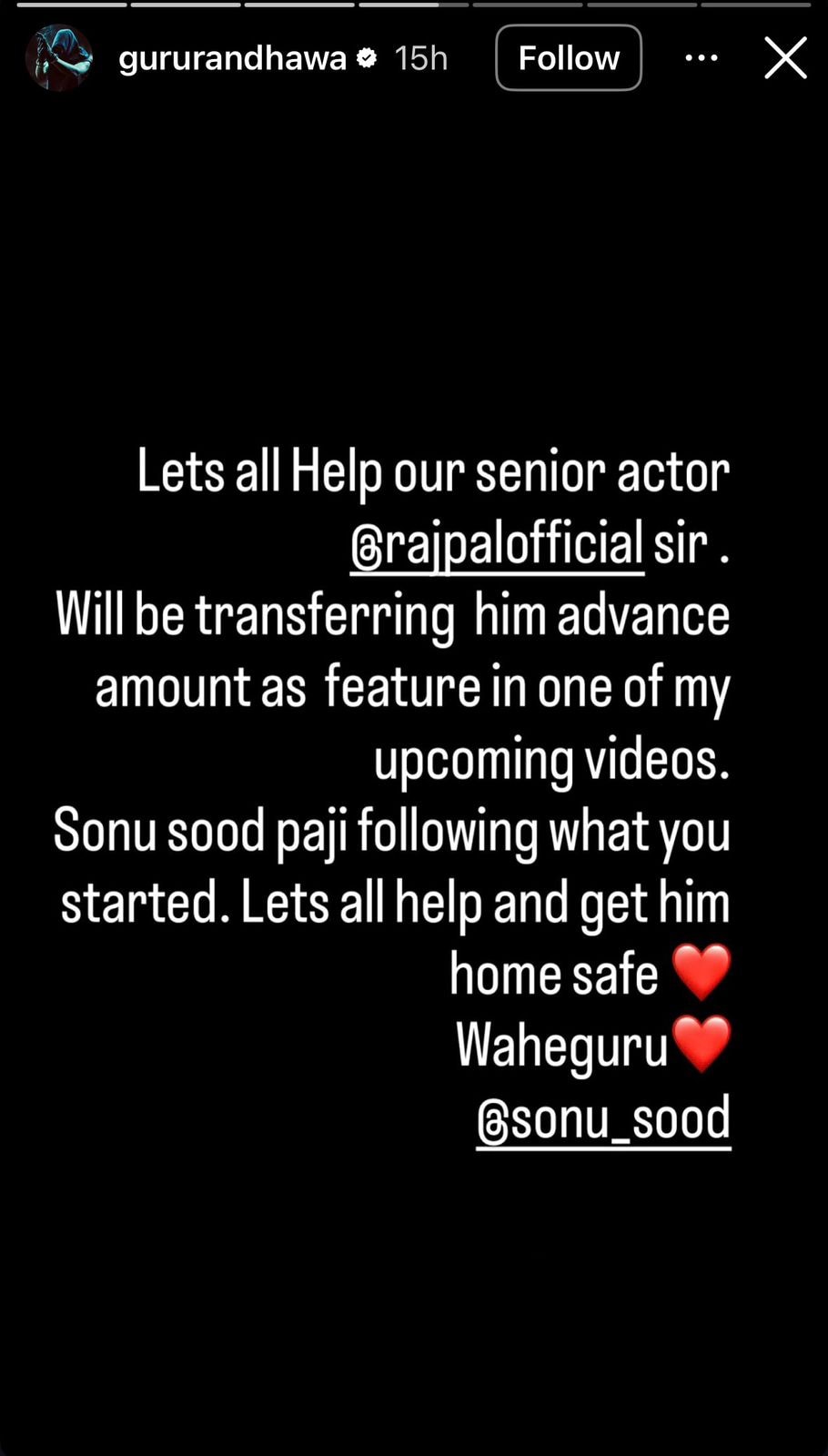 Guru Randhawa via his Instagram Stories. Guru Randhawa via his Instagram Stories.