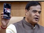 Assam chief minister Himanta Biswa Sarma addresses a press conference in Guwahati (PTI)