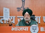 New Delhi: Union Minister Hardeep Singh Puri addresses a press conference, at BJP headquarters, in New Delhi, Wednesday, Feb. 11, 2026.