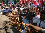 In Chennai, a large-scale protest was also organised at Valluvar Kottam, where members of various trade unions and the Labor Progressive Federation gathered to raise slogans against the central government.(AFP)