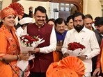 The BJP’s Ritu Tawde took charge as the mayor on Wednesday. (Anshuman Poyrekar/HT Photo)
