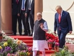 File image: Prime Minister Narendra Modi and US President Donald Trump at Hyderabad House in Delhi
