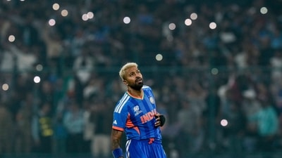 After scoring a half-century with the bat, Hardik Pandya starred with the ball two and claimed a couple of wickets to dent Namibia's lower order. (PTI) After scoring a half-century with the bat, Hardik Pandya starred with the ball two and claimed a couple of wickets to dent Namibia's lower order. (PTI)