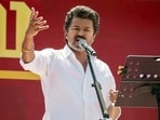 Tamilaga Vettri Kazhagam (TVK) President Vijay delivered a speech during the party's election campaign at Seelanaickenpatti in the Salem district, Tamil Nadu, on Friday.