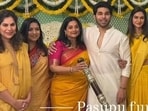 Upasana, Sushmita Konidela Allu Sneha Reddy, Allu Arha, Konidela Surekha at Allu Sirish's pasupu ceremony. 