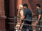 Prime Minister Narendra Modi enters PMO to take charge of the office, in New Delhi. The new complex housing the Prime Minister's Office (PMO) will be called 'Seva Teerth', 