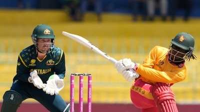 Tadiwanashe Marumani played a key role early in the innings, hitting 35 off 21 deliveries to provide a fast start to Zimbabwe – momentum they wouldn't lose throughout the match. (AP) Tadiwanashe Marumani played a key role early in the innings, hitting 35 off 21 deliveries to provide a fast start to Zimbabwe – momentum they wouldn't lose throughout the match. (AP)