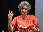 Indian author Arundhati Roy has withdrawn from the Berlin Film Festival.  (Photo by Samir Jana/ Hindustan Times)