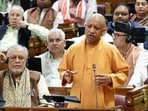 Chief minister Yogi Adityanath in the Uttar Pradesh assembly on Friday. (HT Photo)