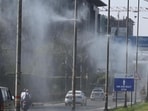 Gupta said the government had already installed mist spray systems on major roads. (Vipin Kumar/Hindustan Times)