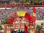 People gather during Tamilaga Vettri Kazhagam's (TVK) meeting to be addressed by party chief Vijay in Salem of Tamil Nadu on Friday. (PTI) People gather during Tamilaga Vettri Kazhagam's (TVK) meeting to be addressed by party chief Vijay in Salem of Tamil Nadu on Friday. (PTI)